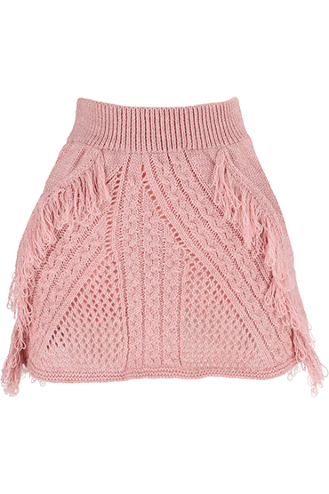 Martha - skirt with fringes in pink color