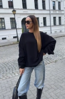 Sheila - Women's Back Cutout Sweatshirt ‘Black Velvet’