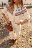 Sheila – Women’s Nordic-patterned cardigan in cream – 'Babbie'