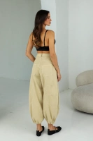 Sheila Select - Women's balloon jeans with mid-rise 'Nikos Beige'