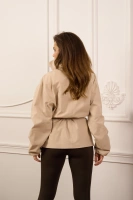 Sheila – Women’s beige longline jacket “Shelter”